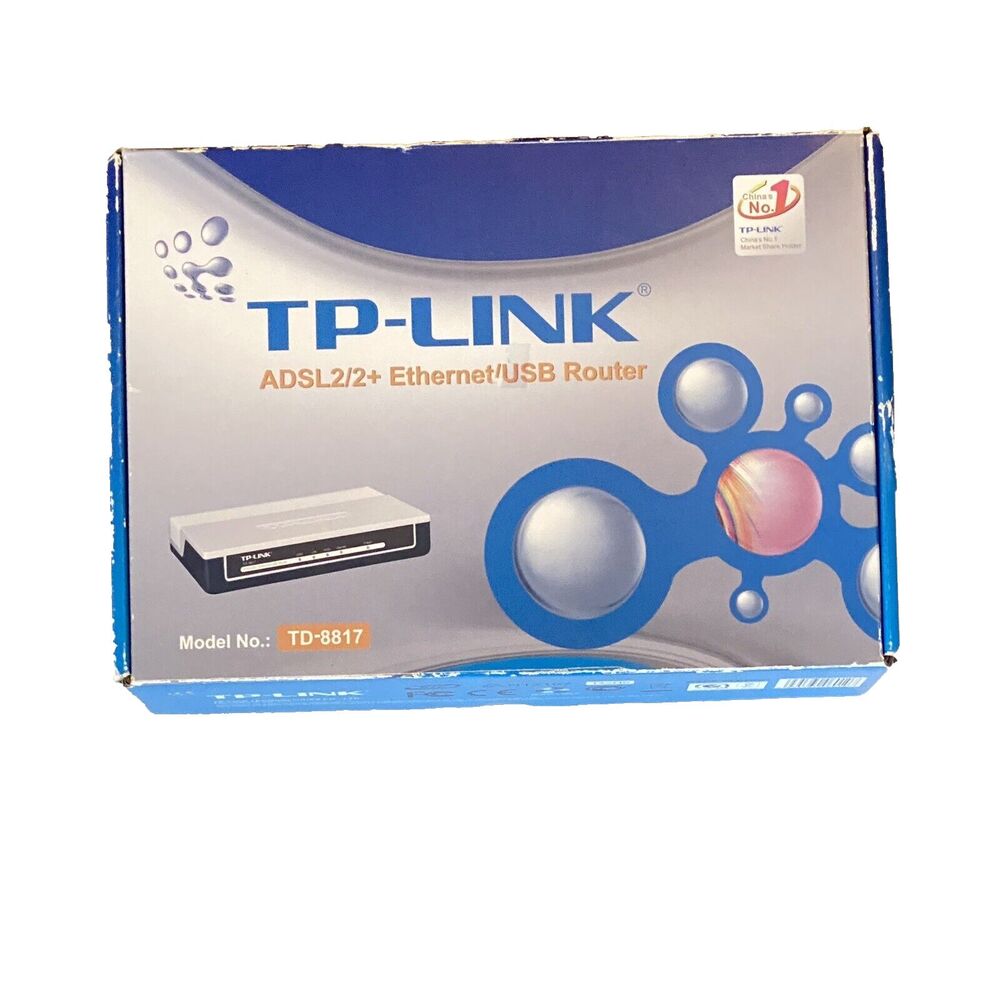 TP-LINK TD-8817 ADSL2/2+ Modem Router Ethernet USB Dual Firewall New